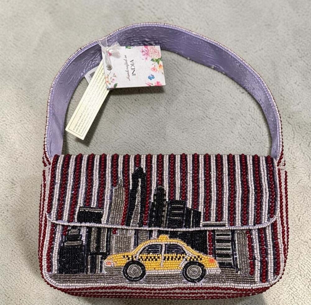Viral Beaded New York City Taxi Shoulder Bag